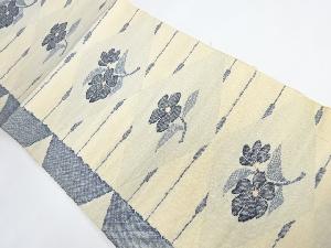リサイクル　手織り紬菱に花模様織り出し名古屋帯
